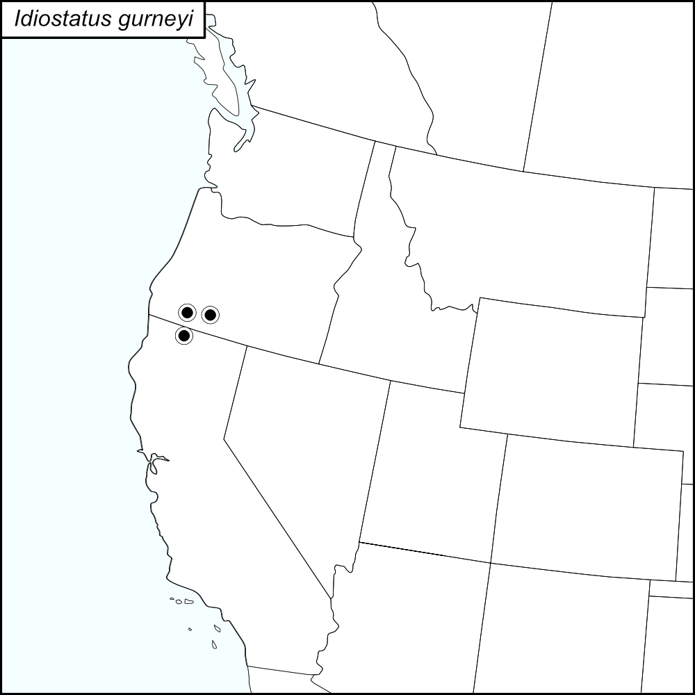 distribution map for Idiostatus gurneyi