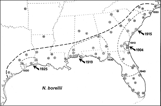 distribution map for Neoscapteriscus borellii