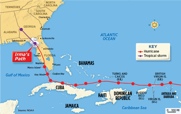 hurricane irma 2017 map