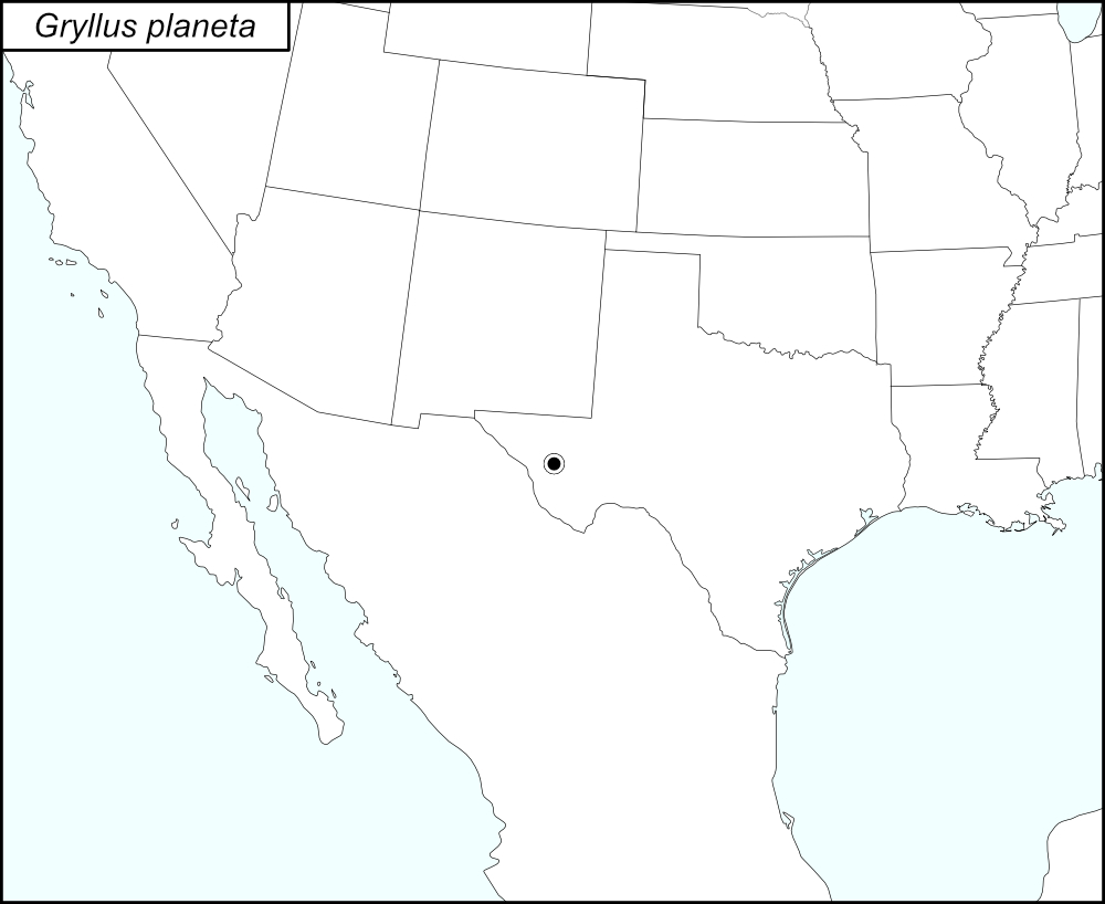 distribution map for Gryllus planeta